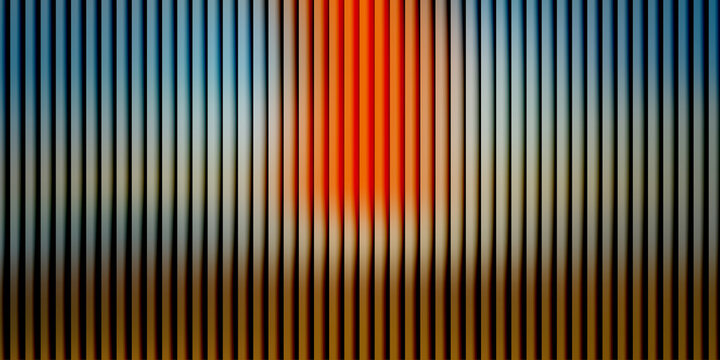 Vertical parallel lines pattern with gradient color shift from blue to orange and dark brown, abstract linear background texture
