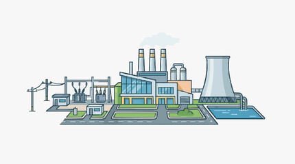 Industrial Power Plant Complex. © Dodi