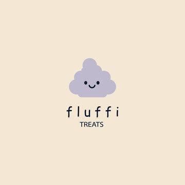 fluppy cloud logo vector cute face