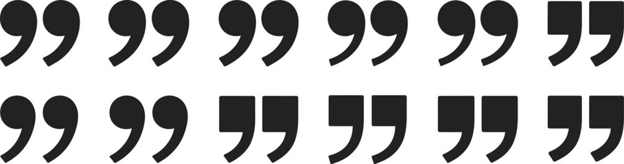 Quote mark icons set, quotation symbols vector design for speech bubbles typography branding and digital content layout. © VectorIndiaPro