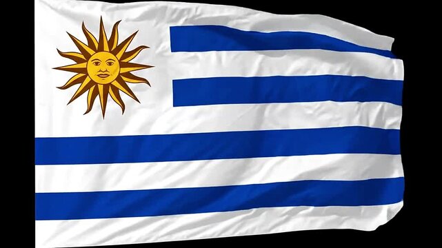 The flag of Uruguay is waving proudly in the wind.