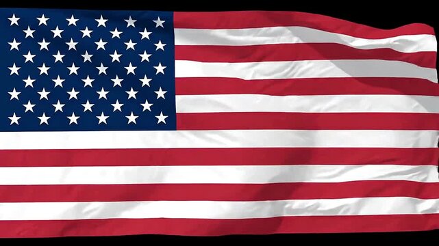 A majestic American flag waving proudly against a dark background, symbolizing freedom and patriotism.