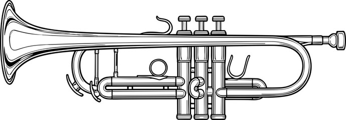 Line Art Trumpet Illustration © hanz