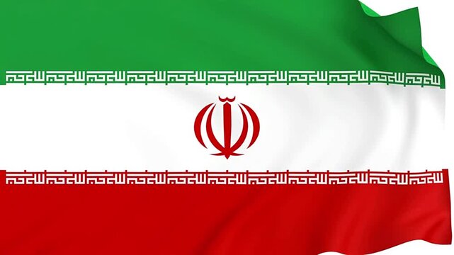 Flag of Iran, waving proudly in the wind.