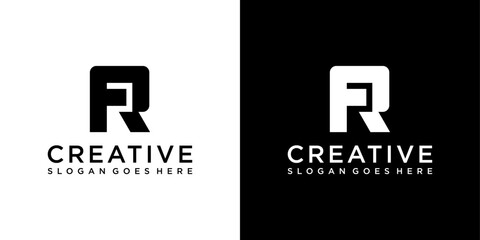 Obraz premium FR of RF initial letter logo design vector template