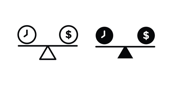 Time and money scale icon