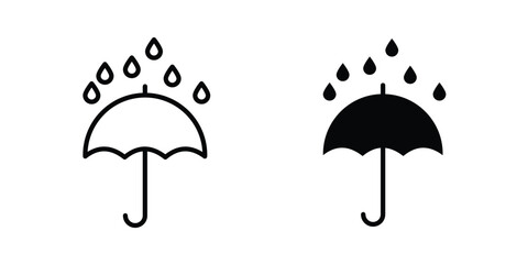 Fototapeta premium Umbrella with rain drop icon