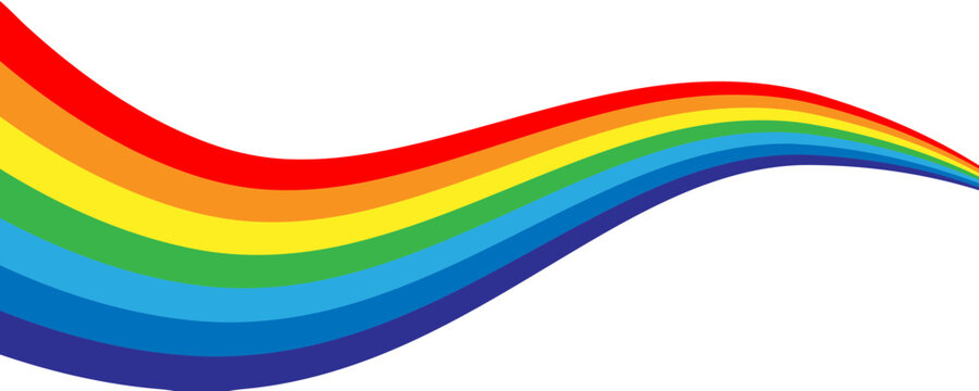 Abstract wavy rainbow flag graphic design element with flowing horizontal colorful stripes colorful abstract spectrum background horizontal illustration decoration wallpaper template
