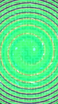 Abstract green spiral pattern with glowing center and concentric circles.