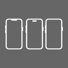 スマホアイコン　３機種　白色画面透過　 © zoe