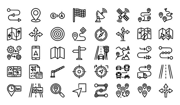 route, navigation, map, location, gps, direction, travel, path, icons, waypoint, destination, journey, tracking, compass, geolocation, roadmap, transportation, routing, marker, pin, guide, distance, p