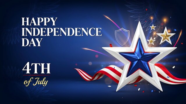 Happy independence day 4th of july celebration with patriotic star and american holiday background