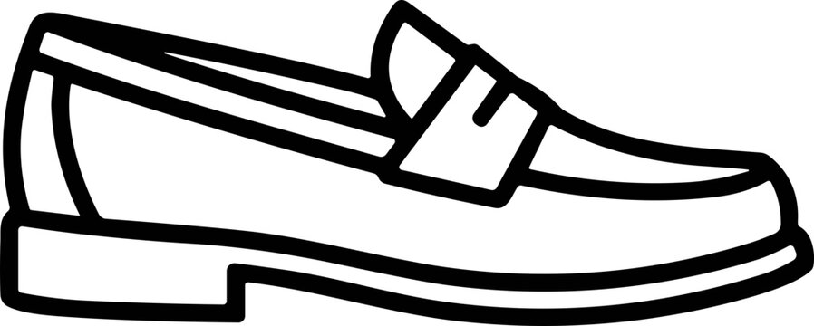 Classic Penny Loafer Shoe Outline Vector