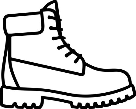Outline of a Waterproof Work Boot with Laces