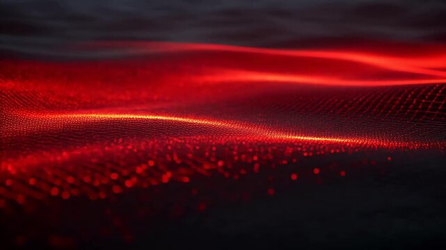 Red glowing wavy surface