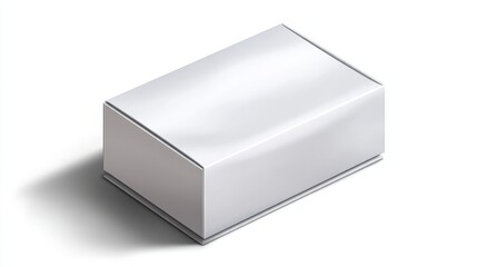 Naklejka premium Minimalist rectangular white box with smooth surface and soft shadows for product presentation or packaging design