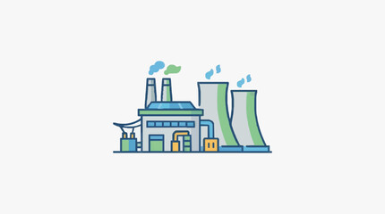 Obraz premium Industrial Power Plant with Eco-Friendly Elements.