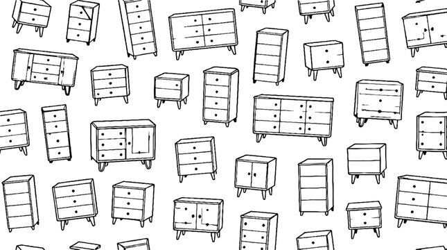 Collection of various dressers and chests of drawers.
