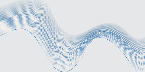 dotted wave line pattern light blue halftone undulate net © H