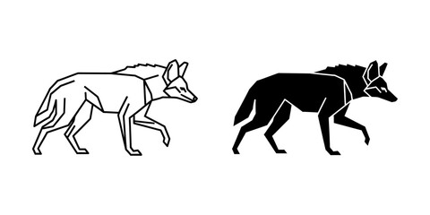Obraz premium Coyote silhouette vector art set with wildlife silhouette predator isolated minimalist wilderness creature illustration creative monochrome carnivore