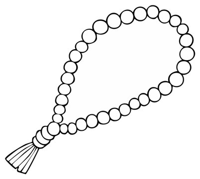 Simple Drawing of Prayer Beads or Rosary with Tassel