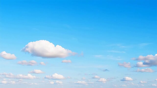 Blue sky with scattered white clouds