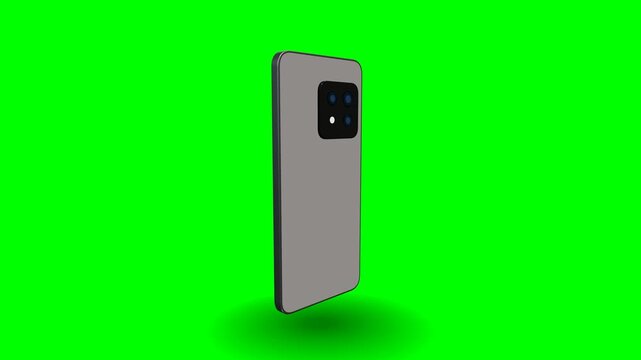 Smartphone Rotating 360 Degrees Showing screen  on Green Screen
