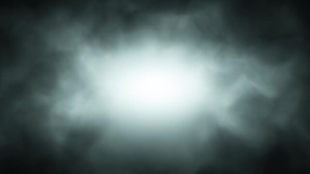 Abstract turquoise colored realistic cloud of smoke loop slow motion background. 