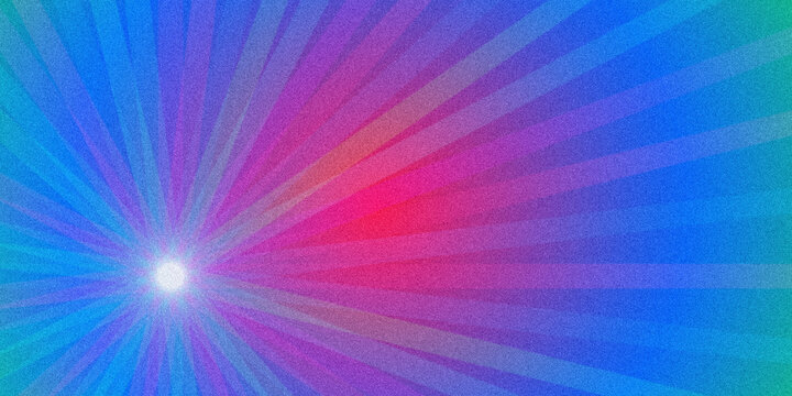 Abstract burst background with vibrant blue and pink gradient radial light lines