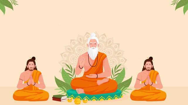 Guru Teaching Students Meditation Guru Purnima Motion Video