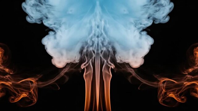 Smoke and fire explosion animation sequence.