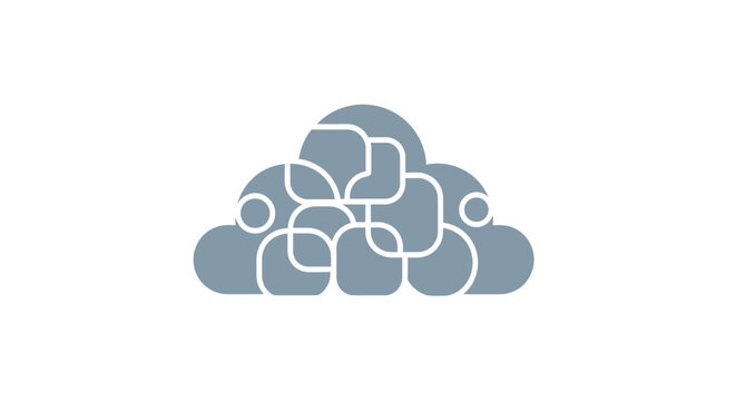 Abstract cloud logo design, conceptual graphic symbol, modern data icon, graphic cloud element