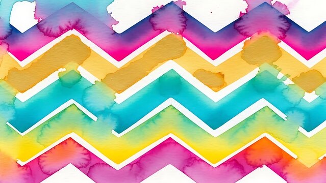 Vibrant chevron pattern with rainbow colors and white background