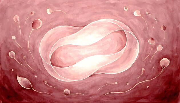 Scientific Illustration of Human Fallopian Tube Cross Section Anatomy