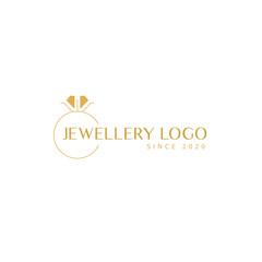 Naklejka premium Luxury Jewelry Brand Logo Template with Elegant Diamond Icon and Premium Branding Design Vector