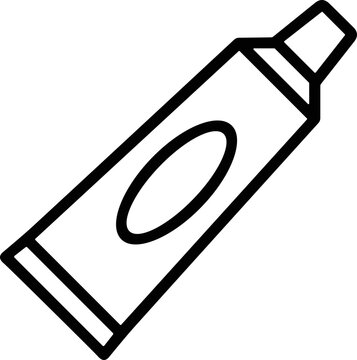 Simple Line Art Icon of a Toothpaste Tube with Cap
