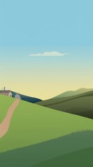 Fototapeta premium Countryside agriculture landscape grassland.