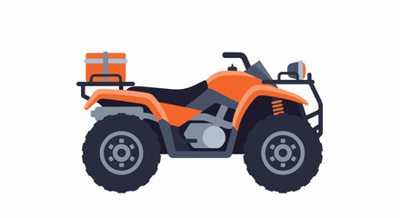 Naklejka premium Orange ATV with storage box on back
