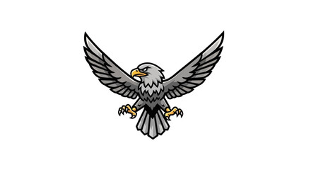 Fototapeta premium Fierce eagle mascot illustration with spread wings and sharp talons