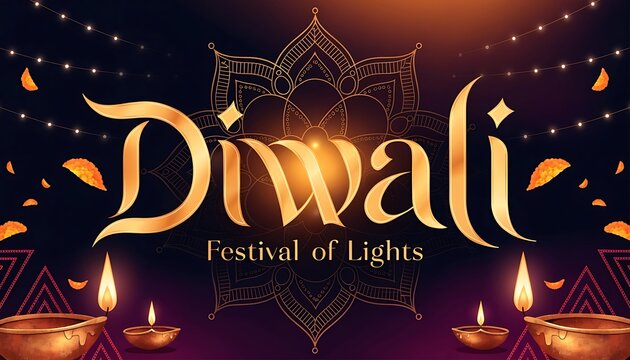 Colorful Diwali Festival of Lights Celebration Graphic Design Illustration
