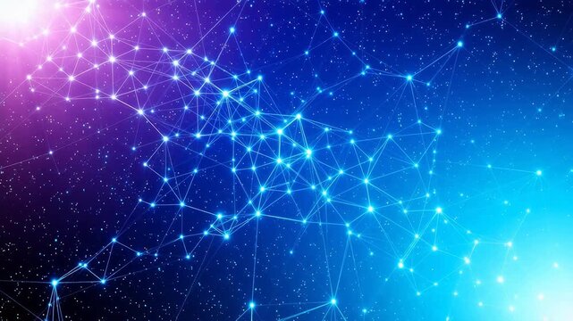Abstract network of glowing stars