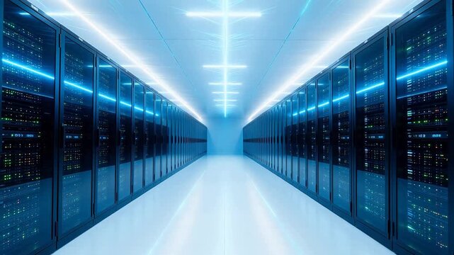 server room with blue lights