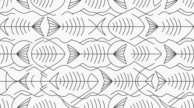 Fish skeleton pattern