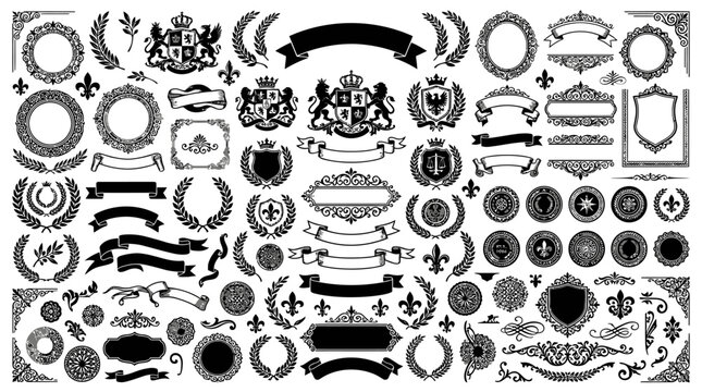 Collection of various tattoo design elements.