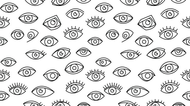 Hand-drawn eyes pattern