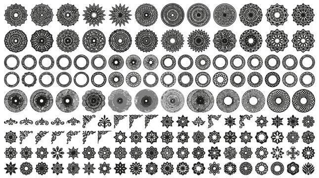 Collection of various gear icons.
