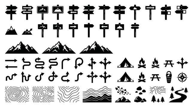 Various symbolic and geometric designs.