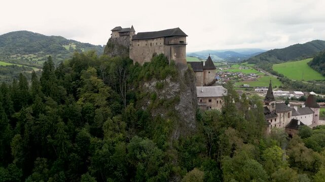 Drone Footage of Historic Orava Castle and Slovak Countryside