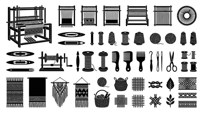 Black and white kitchen utensil icons.