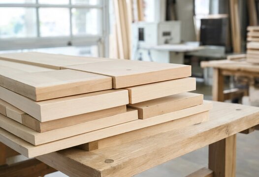 Closeup of stacked hinoki wooden boards and pine timber planks showcasing natural grain texture, industrial lumber production, construction materials, woodworking, forestry resources.